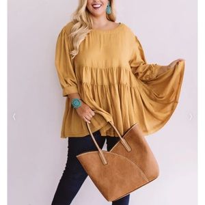 Mustard Babydoll Blouse